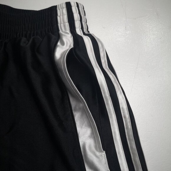 Adidas Youth's Size Small Black & White Loose Fit Elastic & Tie Waist Shorts - Picture 7 of 11